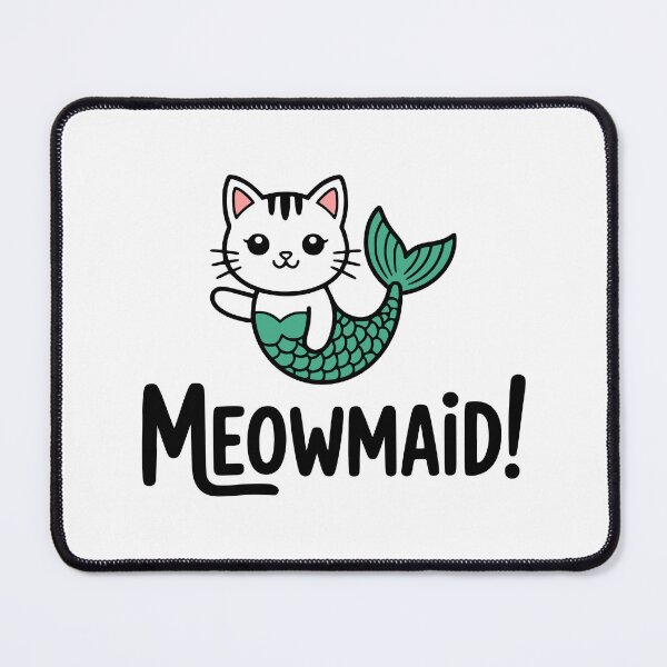 Item preview, Meowmaid! Cute Mermaid Cat Pun designed and sold by PMCreative.