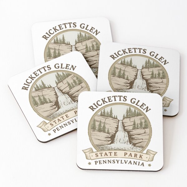 Item preview, Rustic Hand-Drawn Ricketts Glen Pennsylvania State Park Waterfall Forest  designed and sold by SkeletonsDanger.