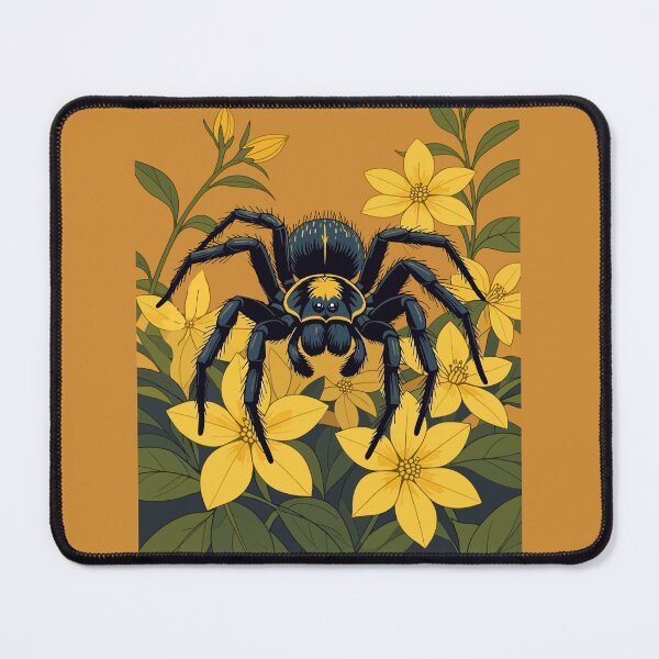Item preview, Giant Wolf Spider Surrounded By Yellow Jasmine Flowers designed and sold by taiche.