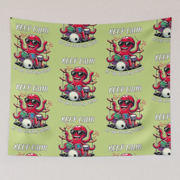 Item preview, Keep Calm Let The Octopus Drum | Funny Music T-Shirt & Gift designed and sold by TheRamesCo.