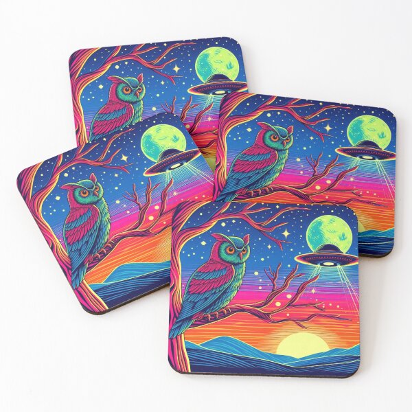 Item preview, Cute owl and ufo  designed and sold by Dogandesighn.