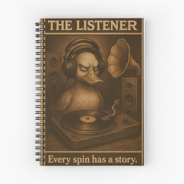 Item preview, The Listener – Vintage Vinyl Poster (Every Spin Has a Story) designed and sold by TeeTimeTreasure.