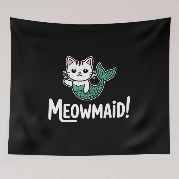 Item preview, Meowmaid! Funny Mermaid Cat Pun designed and sold by PMCreative.