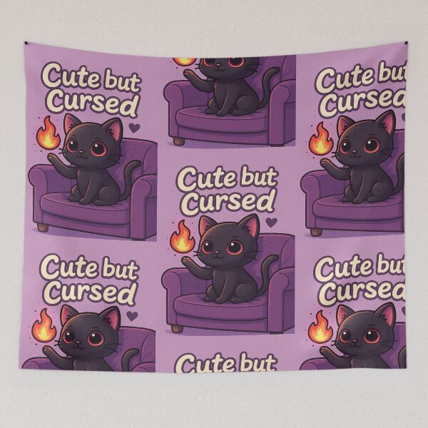 Item preview, Cute but Cursed – Dark Cat Vibes for Soft Goth Queens designed and sold by ReyDeLaCalle.