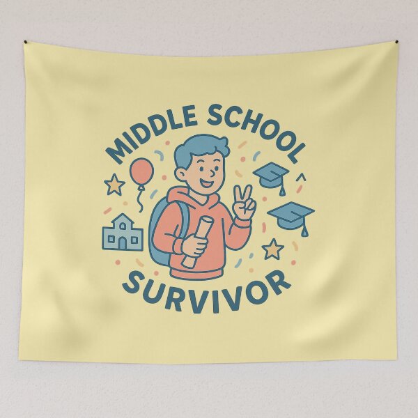 Item preview, Middle School Survivor | Graduation Sticker | Grade Transition Gift designed and sold by Feline Rockstars.
