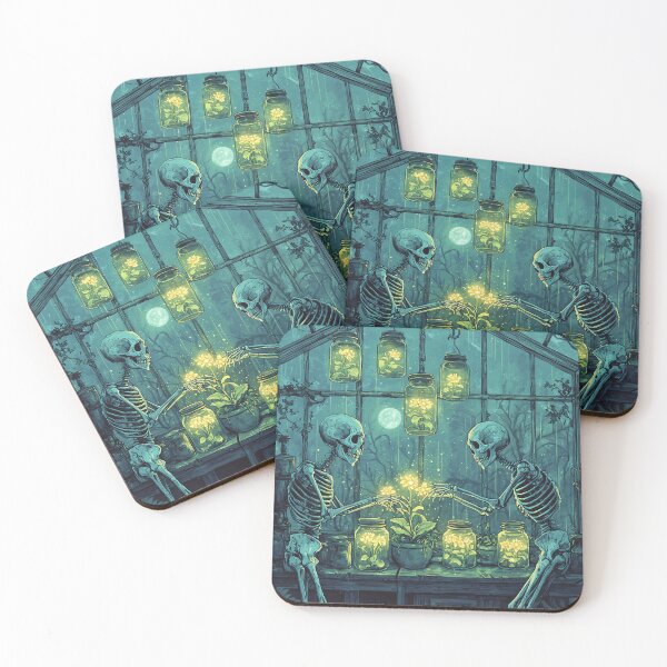 Item preview, Halloween skeletons in the haunted greenhouse - glowing flowers designed and sold by Meiersbeste.