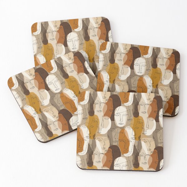 Item preview, Abstract Minimalist Line Art Face Pattern designed and sold by DarklingAnubiss.
