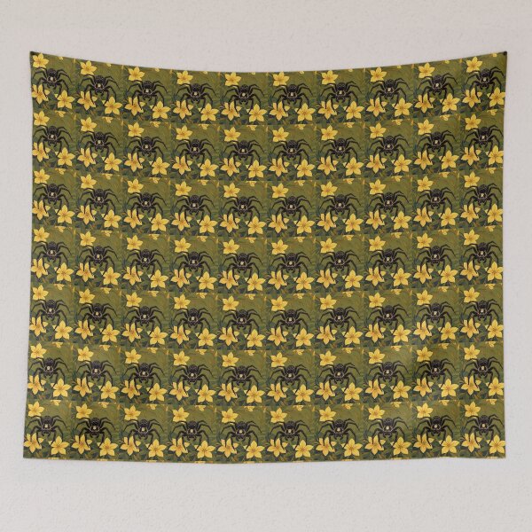Item preview, Giant Wolf Spider And Yellow Jasmine Flowers designed and sold by taiche.
