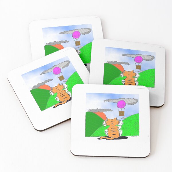 Item preview, Cartoon Cat "Waving at Clouds"  designed and sold by Pittstop.