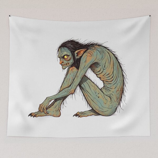 Item preview,  Scary Folklore Horror Hobgoblin goblin character illustration designed and sold by Vintage Designs +.
