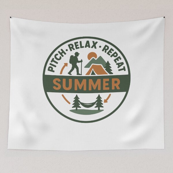 Item preview, Pitch Relax Repeat Summer Camping Camper designed and sold by LuminOrb.