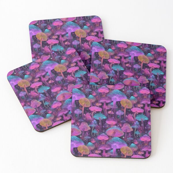 Item preview, Psychedelic Bioluminescent Mushroom Cosmic Pattern designed and sold by DarklingAnubiss.