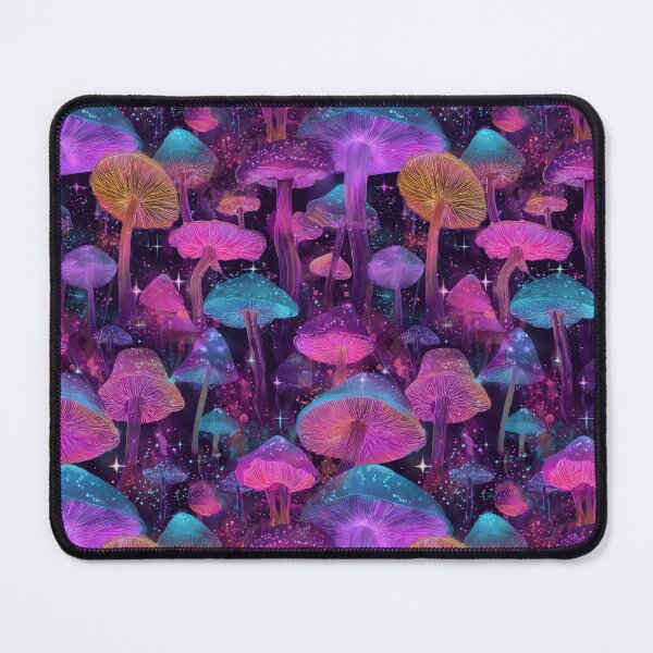 Item preview, Psychedelic Bioluminescent Mushroom Cosmic Pattern designed and sold by DarklingAnubiss.