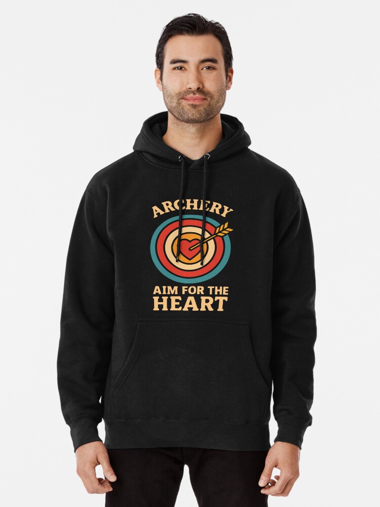 Archery Aim For The Heart Bow Hunter Design Pullover Hoodie