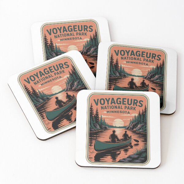 Item preview, Voyageurs National Park Minnesota Sunset Canoe Adventure – Retro Vintage National Park Poster designed and sold by pod24.
