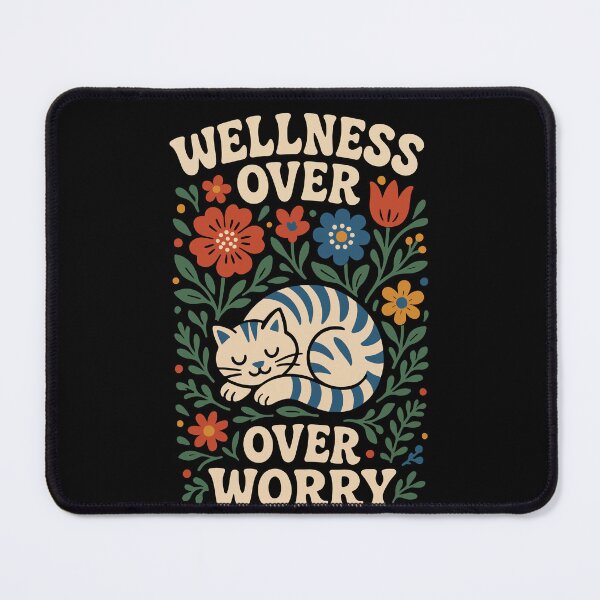 Item preview, Wellness Over Worry Mindfulness Affirmation designed and sold by LuminOrb.