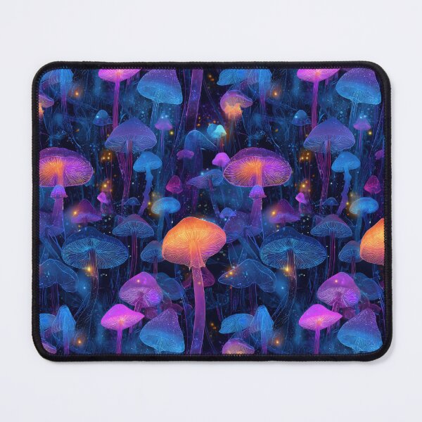 Item preview, Psychedelic Bioluminescent Mushroom Cosmic Pattern designed and sold by DarklingAnubiss.