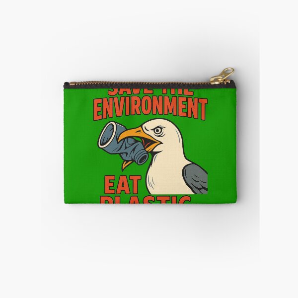 Item preview, Save The Environment Eat Plastic – Funny Seagull Eco Design designed and sold by Lunaria Arts.