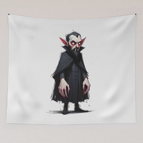 Item preview, Vampire cartoon illustration designed and sold by Vintage Designs +.