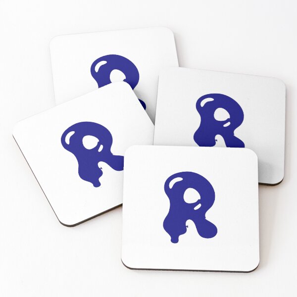 Item preview, Glossy Dark Blue Liquid Letter R Typography Art designed and sold by uncoXab.