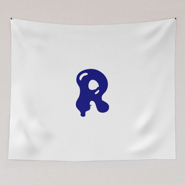 Item preview, Glossy Dark Blue Liquid Letter R Typography Art designed and sold by uncoXab.