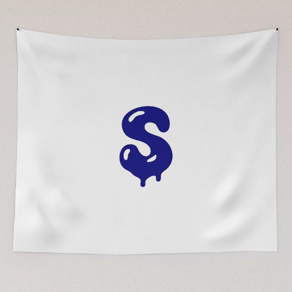 Item preview, Glossy Dark Blue Liquid Letter S Typography Art designed and sold by uncoXab.