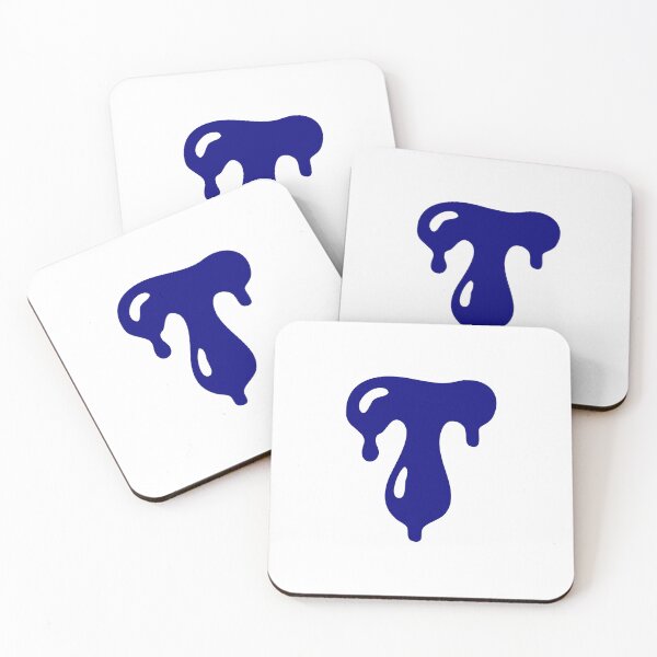 Item preview, Glossy Dark Blue Liquid Letter T Typography Art designed and sold by uncoXab.