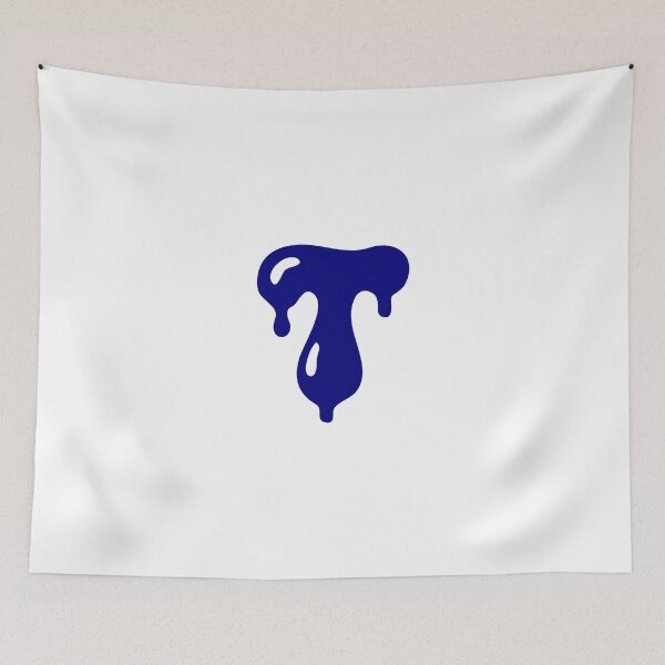 Item preview, Glossy Dark Blue Liquid Letter T Typography Art designed and sold by uncoXab.