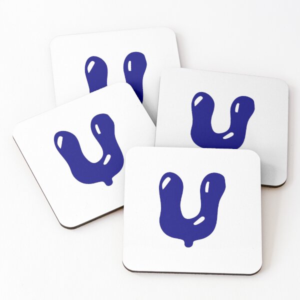 Item preview, Glossy Dark Blue Liquid Letter U Typography Art designed and sold by uncoXab.