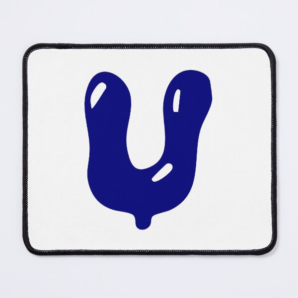 Item preview, Glossy Dark Blue Liquid Letter U Typography Art designed and sold by uncoXab.