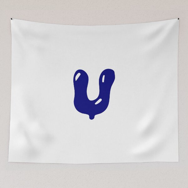 Item preview, Glossy Dark Blue Liquid Letter U Typography Art designed and sold by uncoXab.