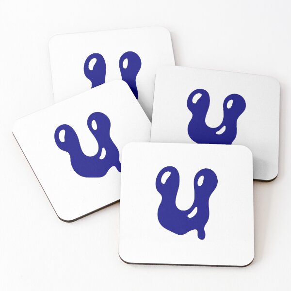 Item preview, Glossy Dark Blue Liquid Letter V Typography Art designed and sold by uncoXab.