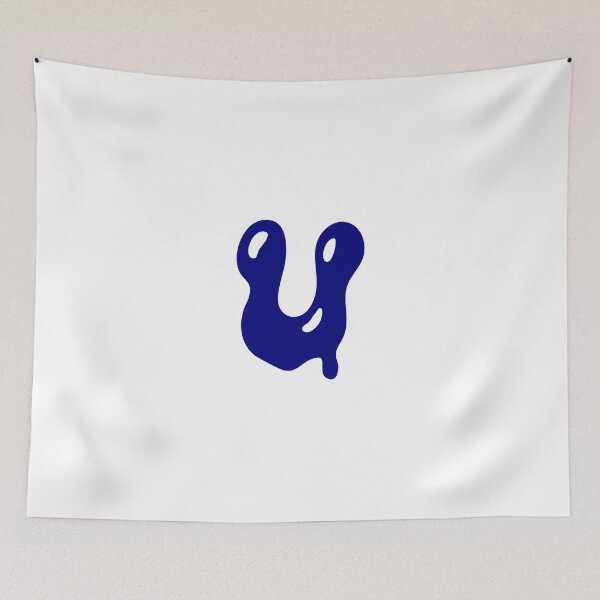 Item preview, Glossy Dark Blue Liquid Letter V Typography Art designed and sold by uncoXab.