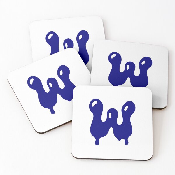 Item preview, Glossy Dark Blue Liquid Letter W Typography Art designed and sold by uncoXab.