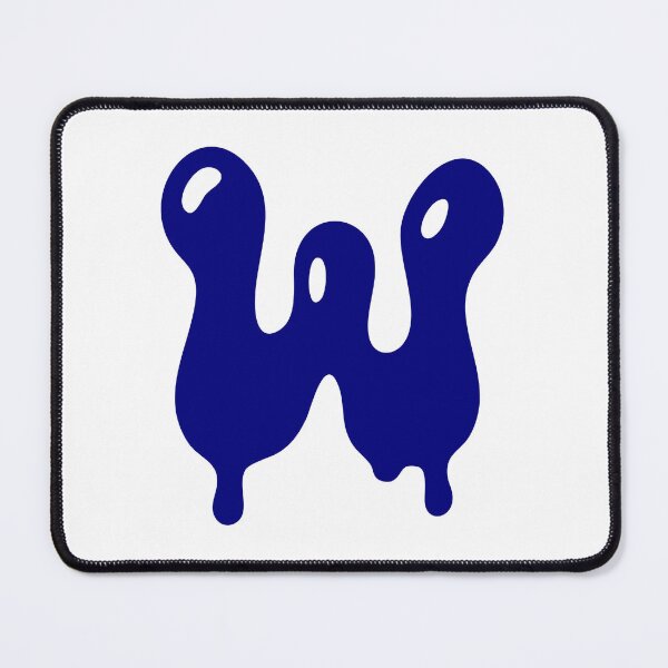 Item preview, Glossy Dark Blue Liquid Letter W Typography Art designed and sold by uncoXab.