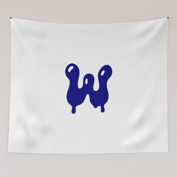Item preview, Glossy Dark Blue Liquid Letter W Typography Art designed and sold by uncoXab.