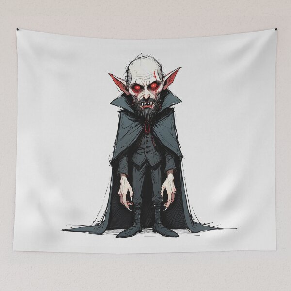 Item preview, Vampire cartoon illustration designed and sold by Vintage Designs +.