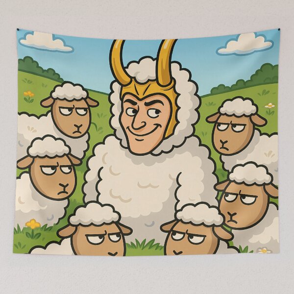 Item preview, Loki in Disguise – Sheep Costume Cartoon designed and sold by NorseDrip.