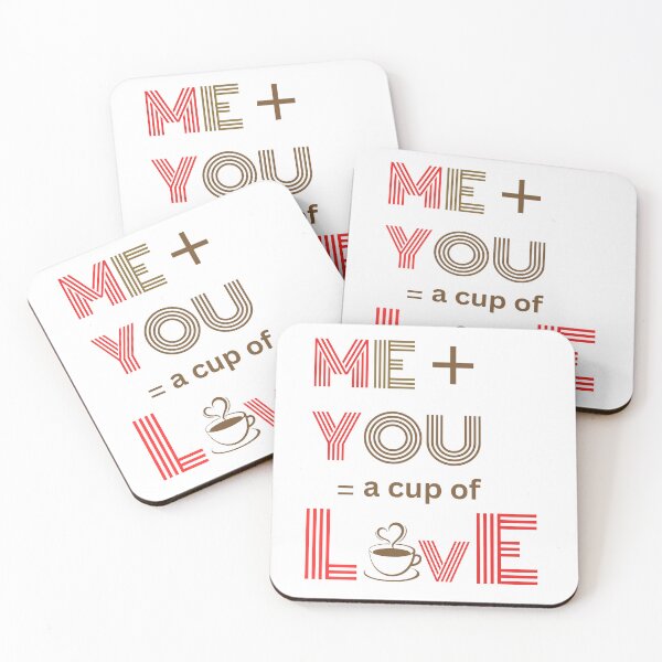 Item preview, ME + YOU = A Cup of Love | Romantic Coffee Quote designed and sold by V7CPrint.