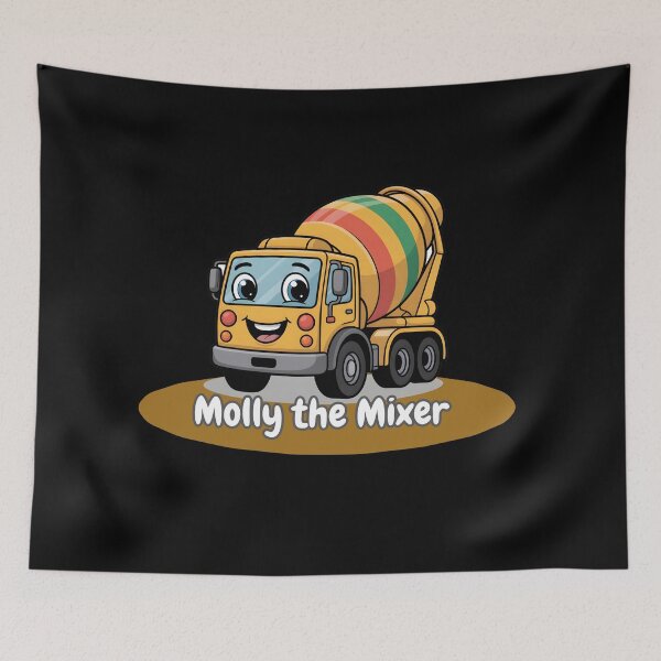 Item preview, Molly the Mixer – Cute Construction Cement Truck Sticker for Kids designed and sold by ArtistanForge.