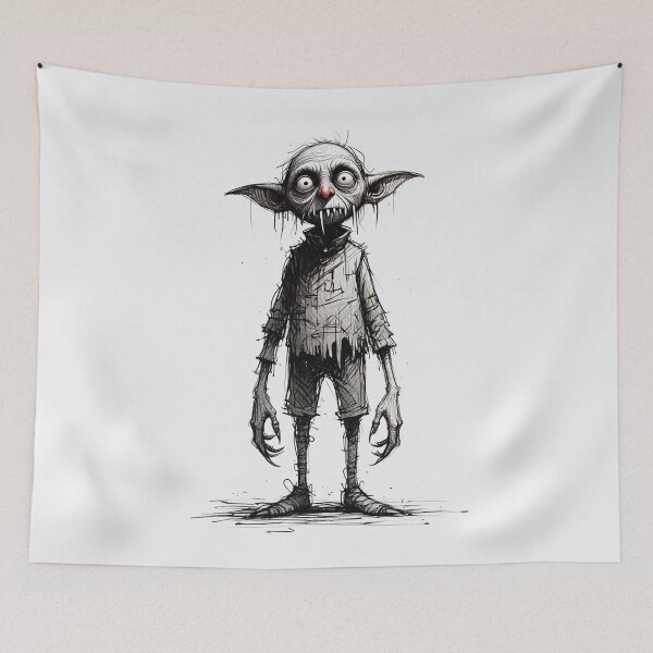 Item preview, Cute cartoon Hobgoblin goblin character illustration designed and sold by Vintage Designs +.