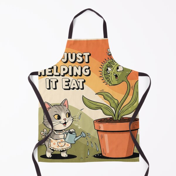 Item preview, Whimsical Retro Cat & Venus Flytrap Funny Illustration T-Shirt designed and sold by Jayara [Born To Reign].