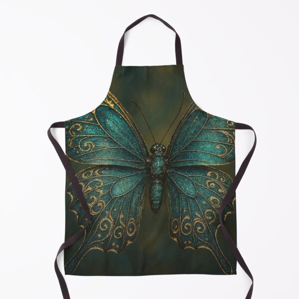 Item preview, Ornate Teal Butterfly Golden Filigree Wings designed and sold by LittleLuxe.