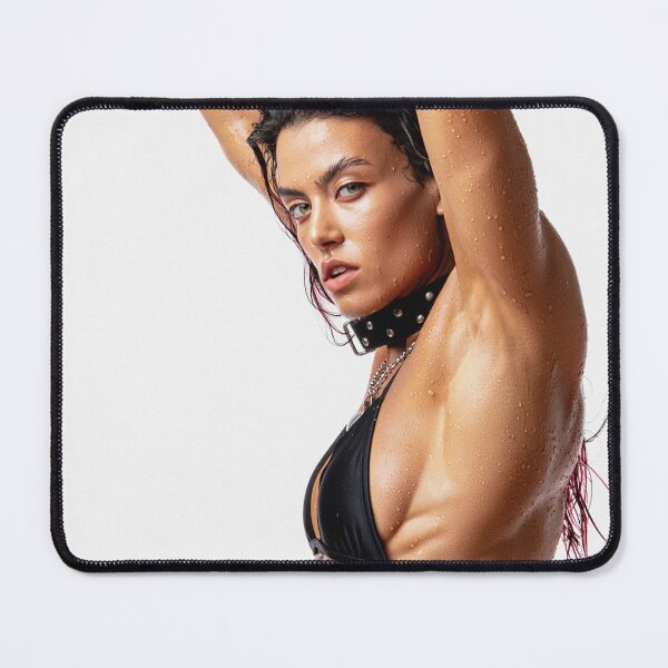 Item preview, Beautiful sexy gym woman posing with her arms up showing her armpits sweating designed and sold by Vintage Designs +.