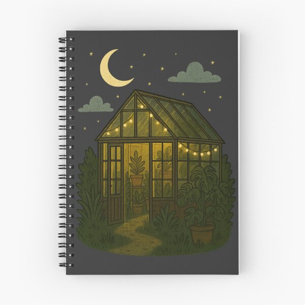 Item preview, Moonlit Greenhouse – Cozy Nighttime Plant Lover Sticker with Fairy Lights designed and sold by Feral Confetti.
