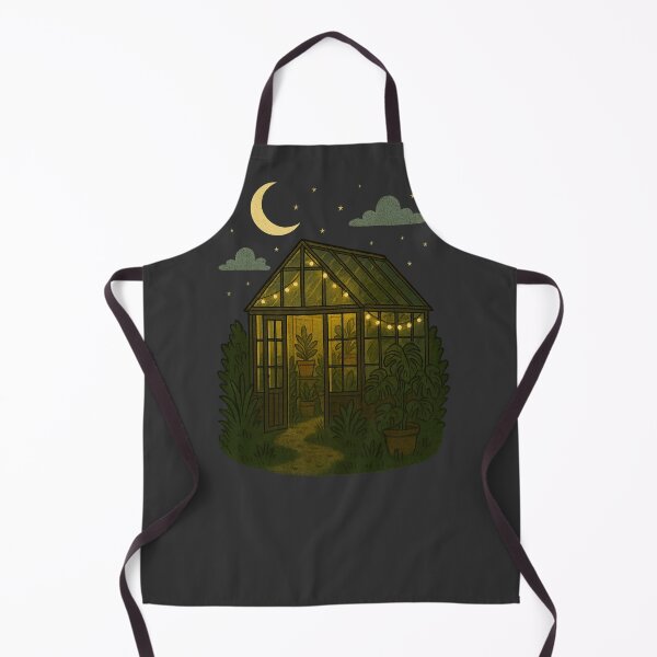 Item preview, Moonlit Greenhouse – Cozy Nighttime Plant Lover Sticker with Fairy Lights designed and sold by Feral Confetti.