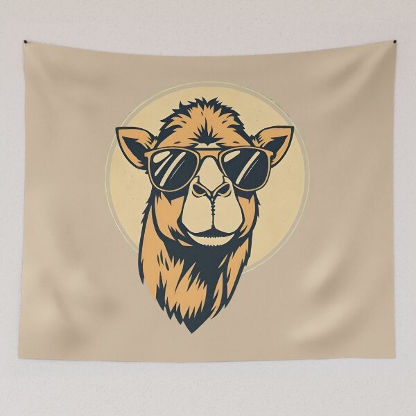 Item preview, Retro Camel with Sunglasses Desert Vibes designed and sold by 95kinimoD.
