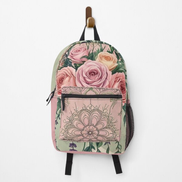 Item preview, Rose Bouquet with Mandala - Rustic Floral Art designed and sold by VibrArtco.