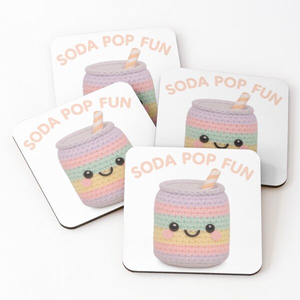 Item preview, Cute Rainbow Soda Can Amigurumi designed and sold by Tiny Stitch World.