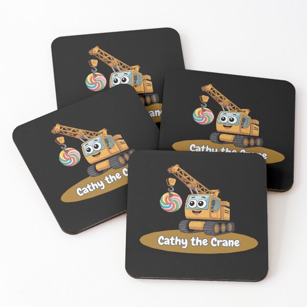 Item preview, Cathy the Crane – Cute Cartoon Construction Crane Sticker for Kids designed and sold by ArtistanForge.
